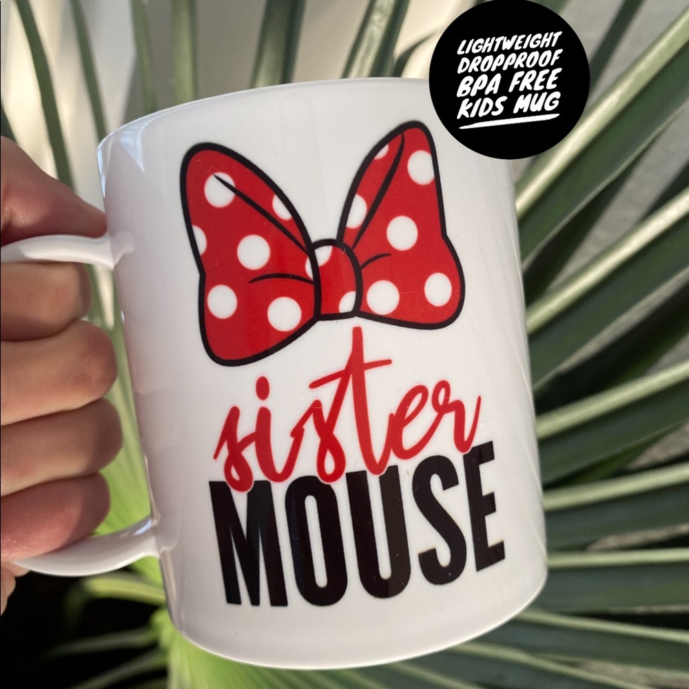 Kids mug. Sister Mouse. Lightweight and BPA free.